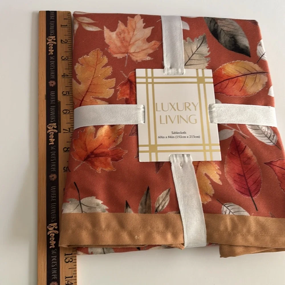 Mireille Designs Fall Leaves Tablecloth Luxury Living Autumn Leaf Tablecloth